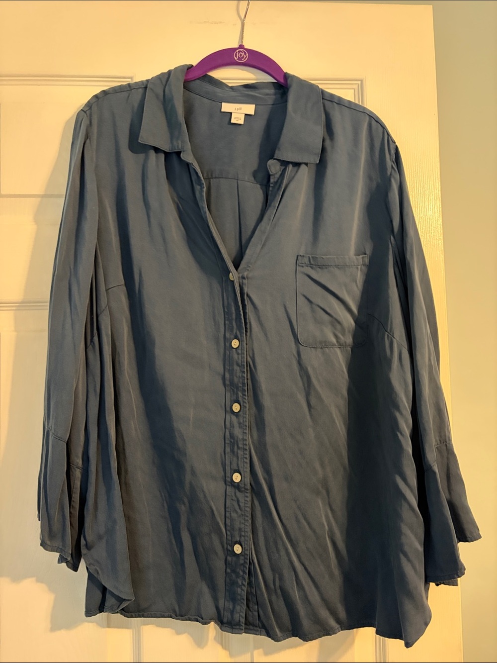 J. Jill Slate Blue Button-Up Blouse